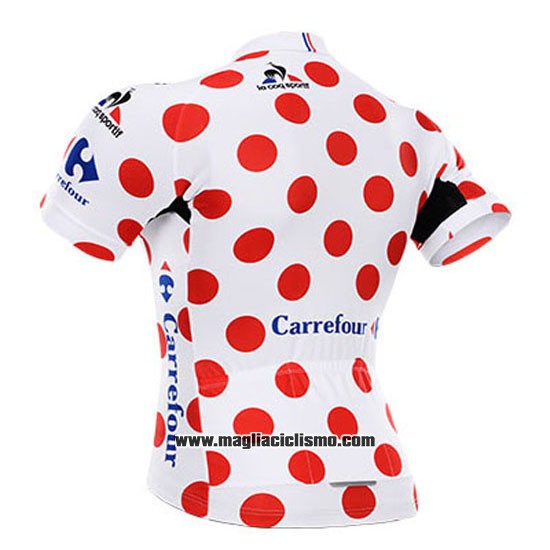 2015 Abbigliamento Ciclismo Tour de France Bianco e Rosso  Manica Corta e Salopette